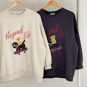 daily韩国东大门正品代购女装25秋可爱卡通圆领宽松落肩卫衣学生